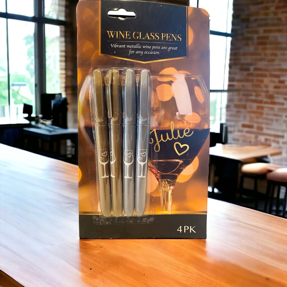 4PK Erasable Wine Glass Pens, (Silver and Gold)- Make Every Occasion Special.